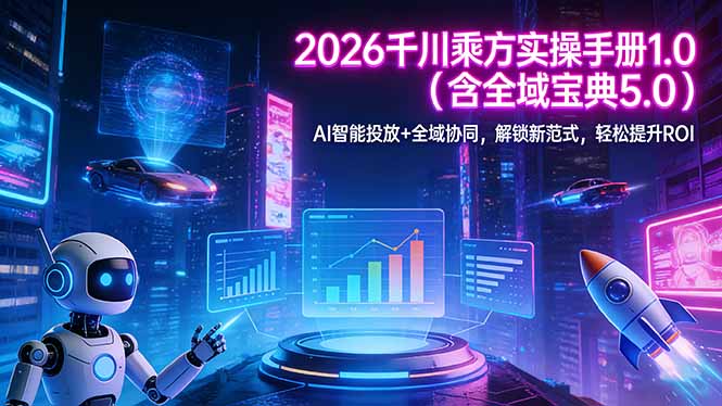 （17625期）2026 千川乘方实操手册 1.0（含全域宝典 5.0）AI 智能投放+全域协同，解锁新范式，轻松提升ROI-我爱项目网