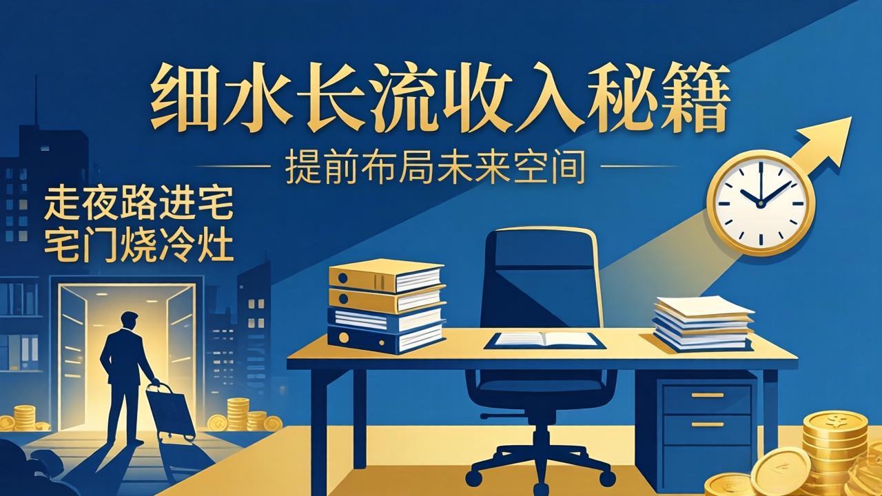 （17836期）某付费文章：细水长流收入秘籍：走夜路进宅门烧冷灶，提前布局未来空间-我爱项目网