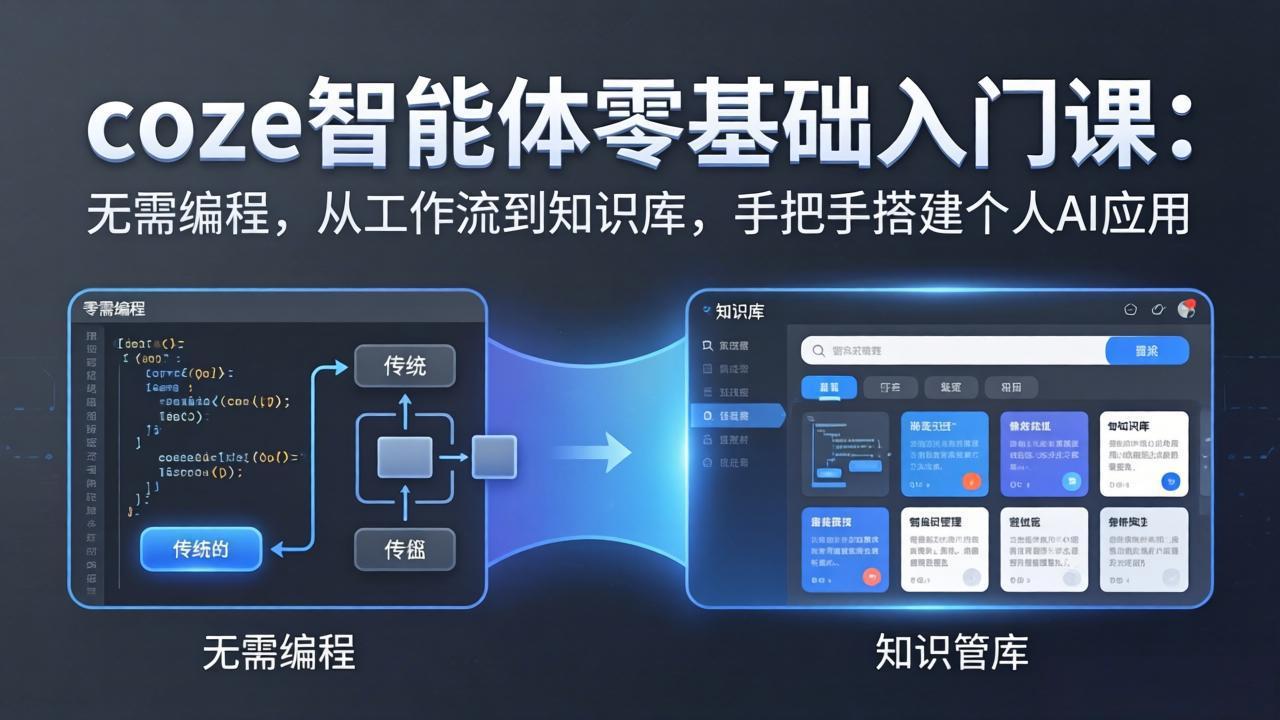（17775期）coze智能体零基础入门课：无需编程，从工作流到知识库，手把手搭建个人AI应用-我爱项目网