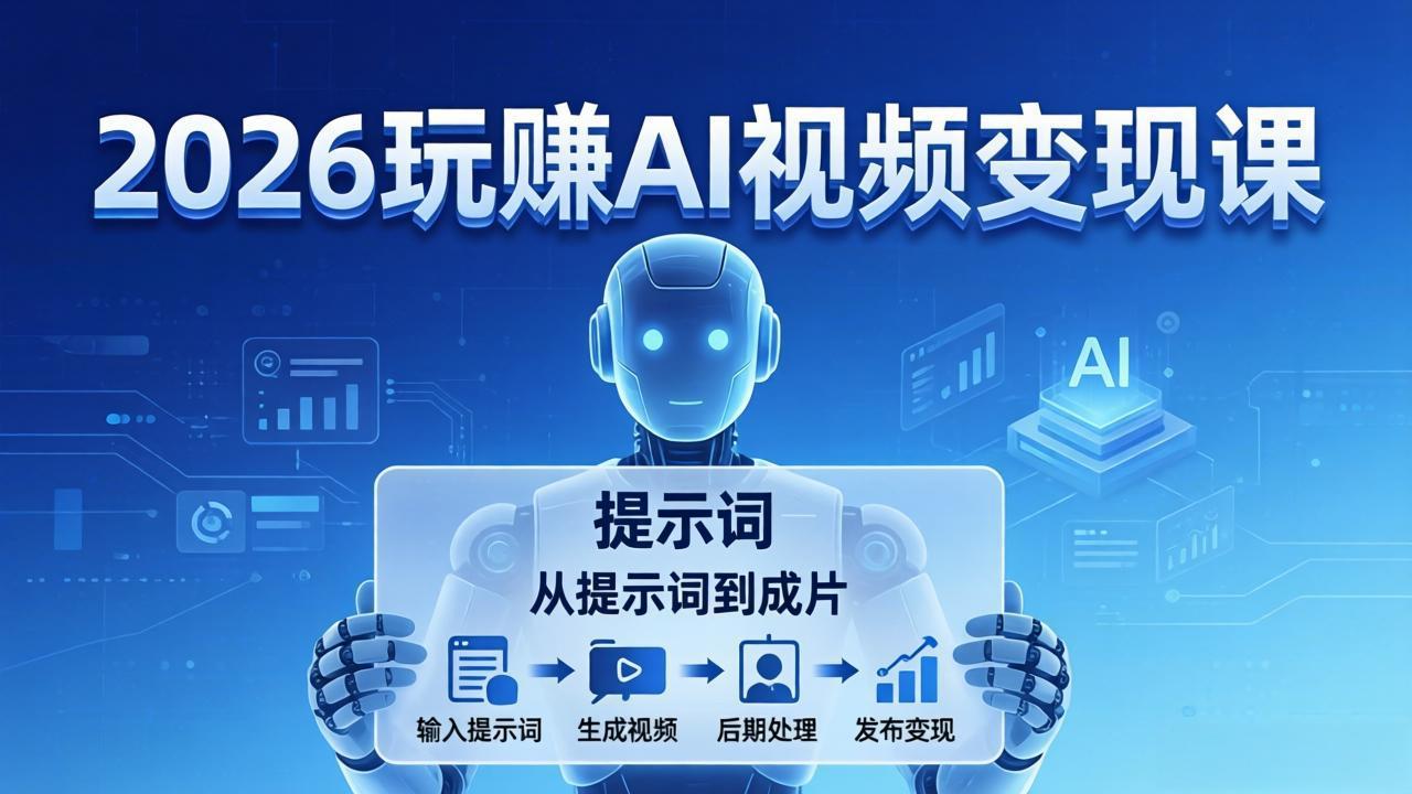 （17827期）2026玩赚AI视频变现课：掌握 AI 视频全流程技能，从提示词到成片高效产出-我爱项目网