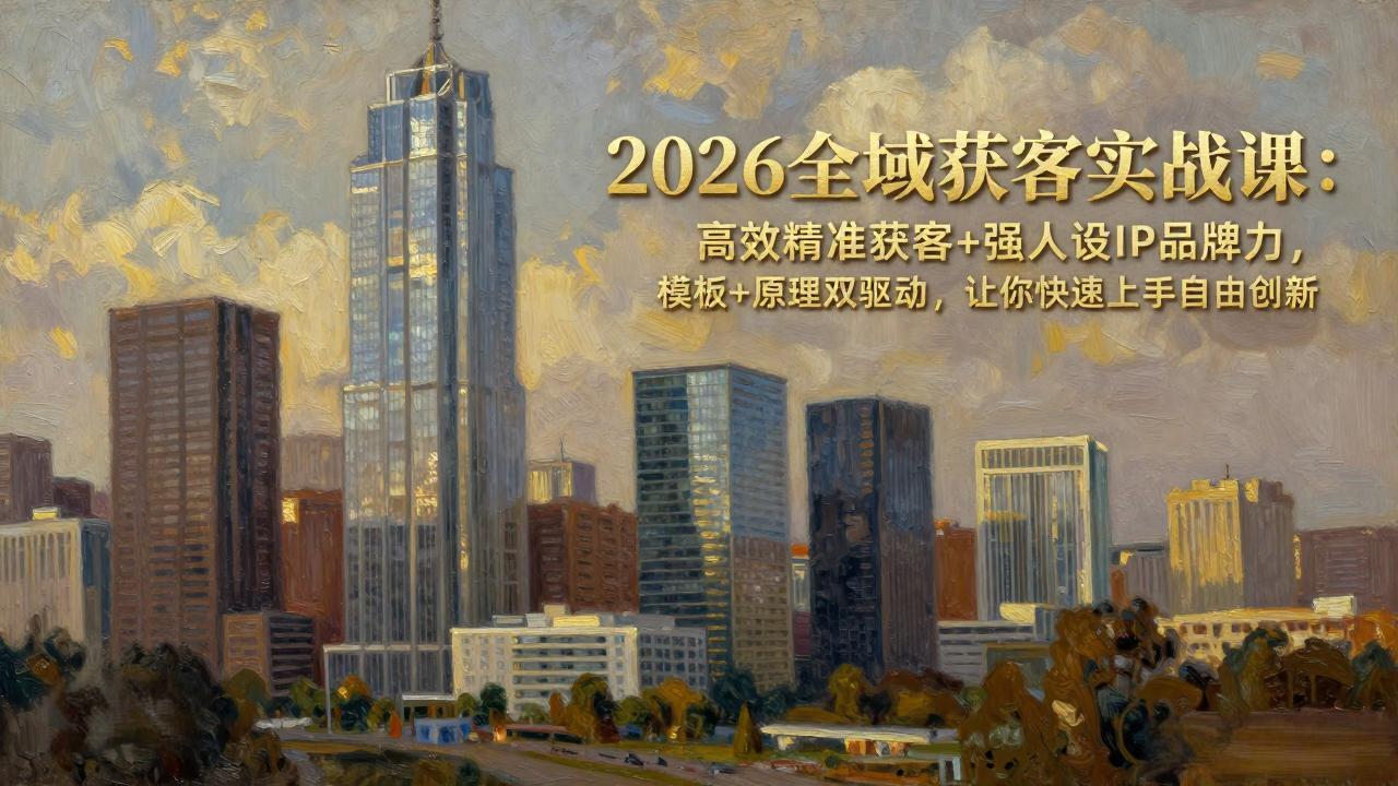 （17613期）2026全域获客实战课：高效精准获客+强人设IP品牌力，模板+原理双驱动，让你快速上手自由创新-我爱项目网