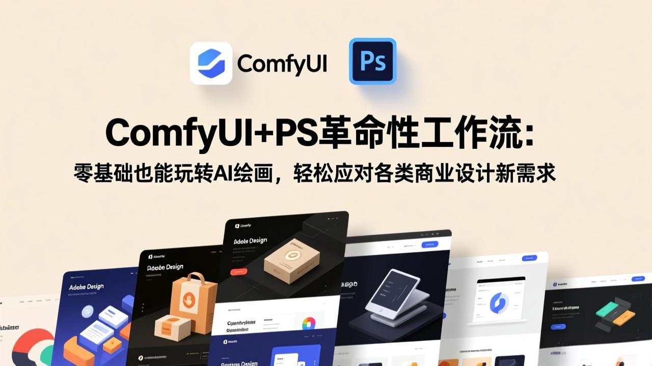 （17512期）ComfyUI+PS革命性工作流：零基础也能玩转AI绘画，轻松应对各类商业设计新需求-我爱项目网