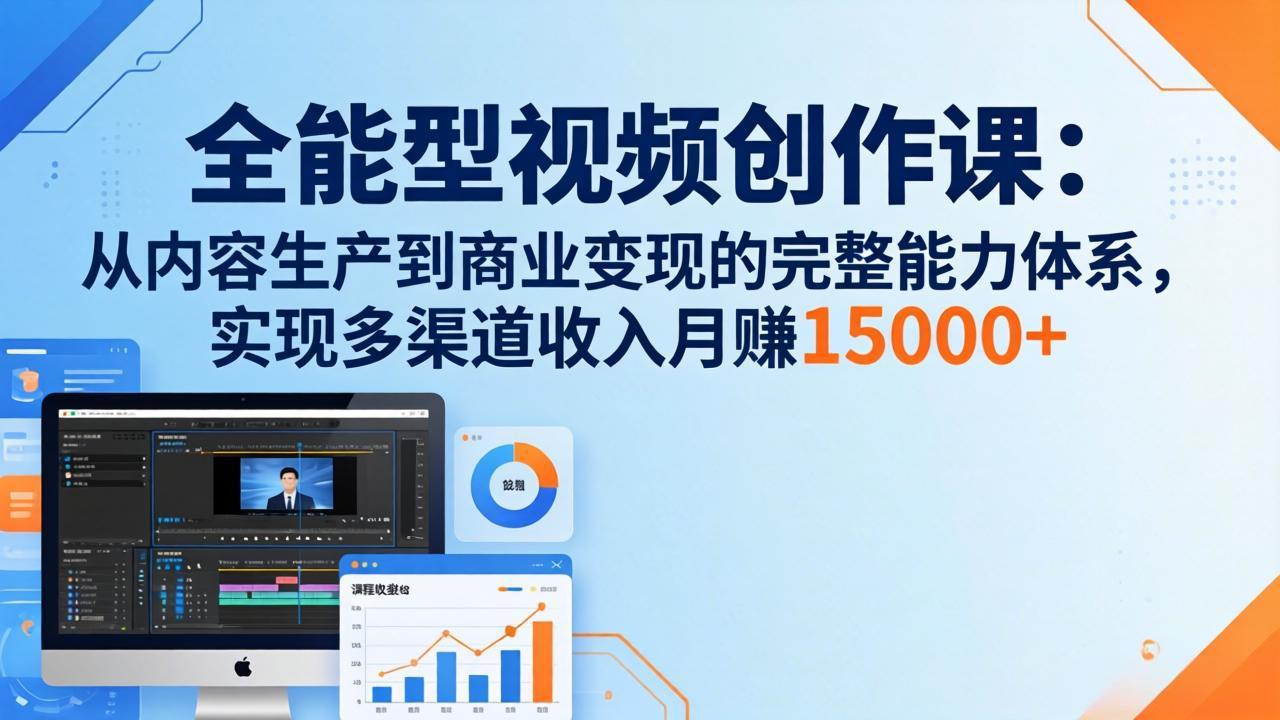 （17718期）全能型视频创作课-26年3月更新：从内容生产到商业变现的完整能力体系，多渠道收入月赚15000+-我爱项目网