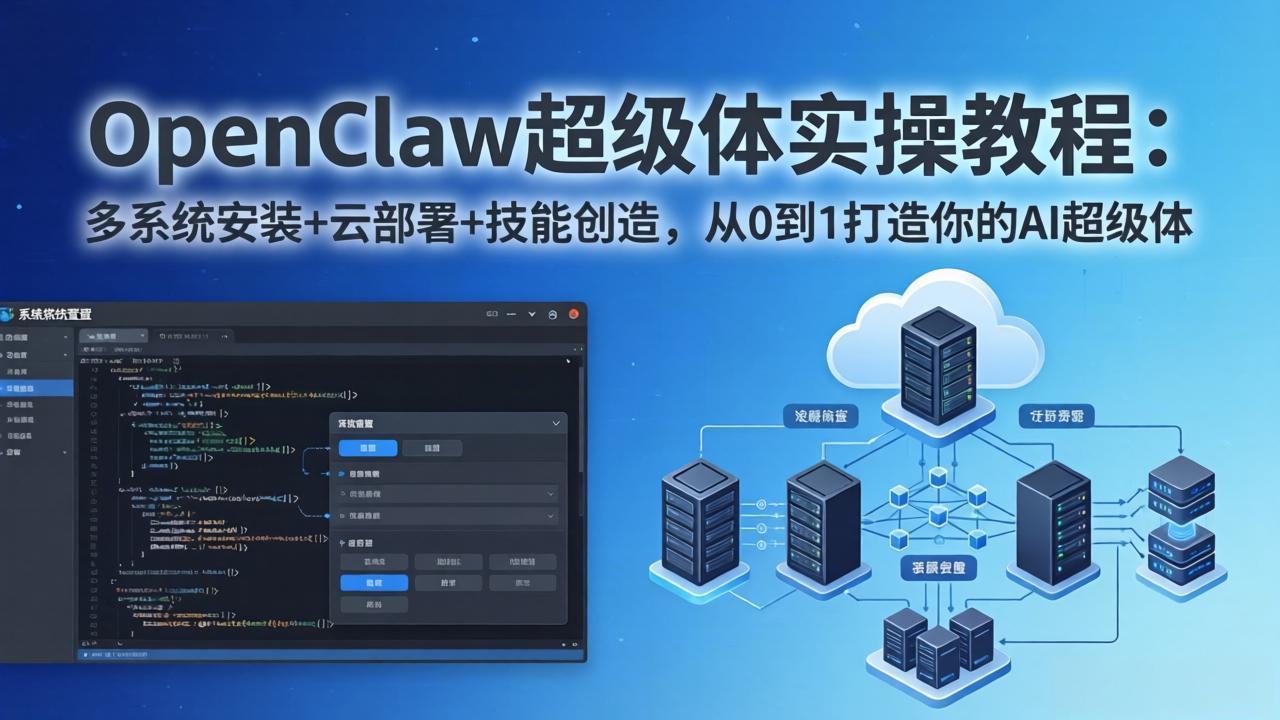 （17603期）OpenClaw-小龙虾 超级体实操教程：多系统安装+云部署+技能创造，从0到1打造你的AI超级体-我爱项目网