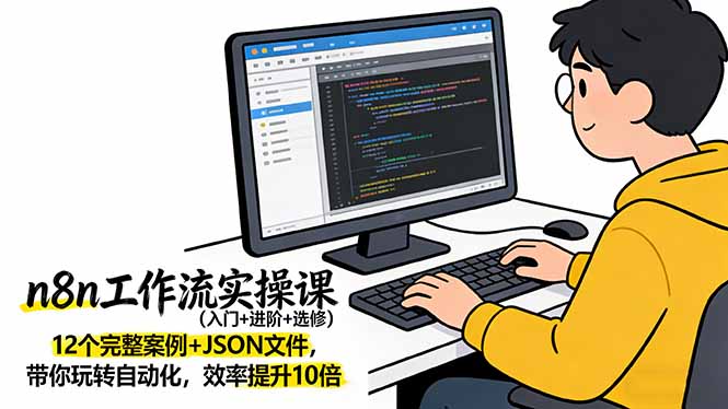 （17615期）n8n工作流实操课（入门+进阶+选修）12个完整案例+JSON文件，带你玩转自动化，效率提升10倍-我爱项目网