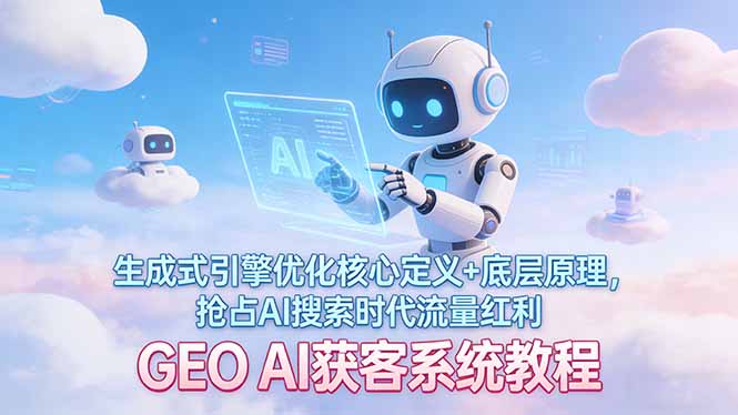 （17604期）GEO AI获客系统教程：生成式引擎优化核心定义+底层原理，抢占AI搜索时代流量红利-我爱项目网