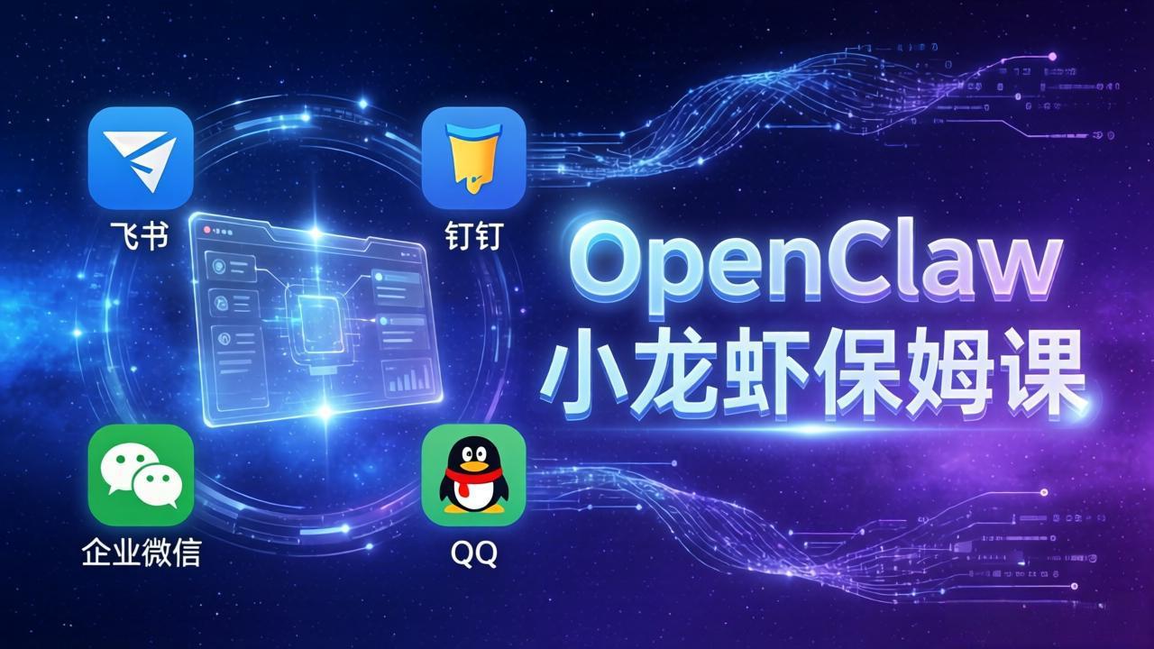 （17614期）OpenClaw小龙虾保姆课： Windows/macOS/Linux/Docker全系统安装，飞书+钉钉+企业微信+QQ 全接入-我爱项目网