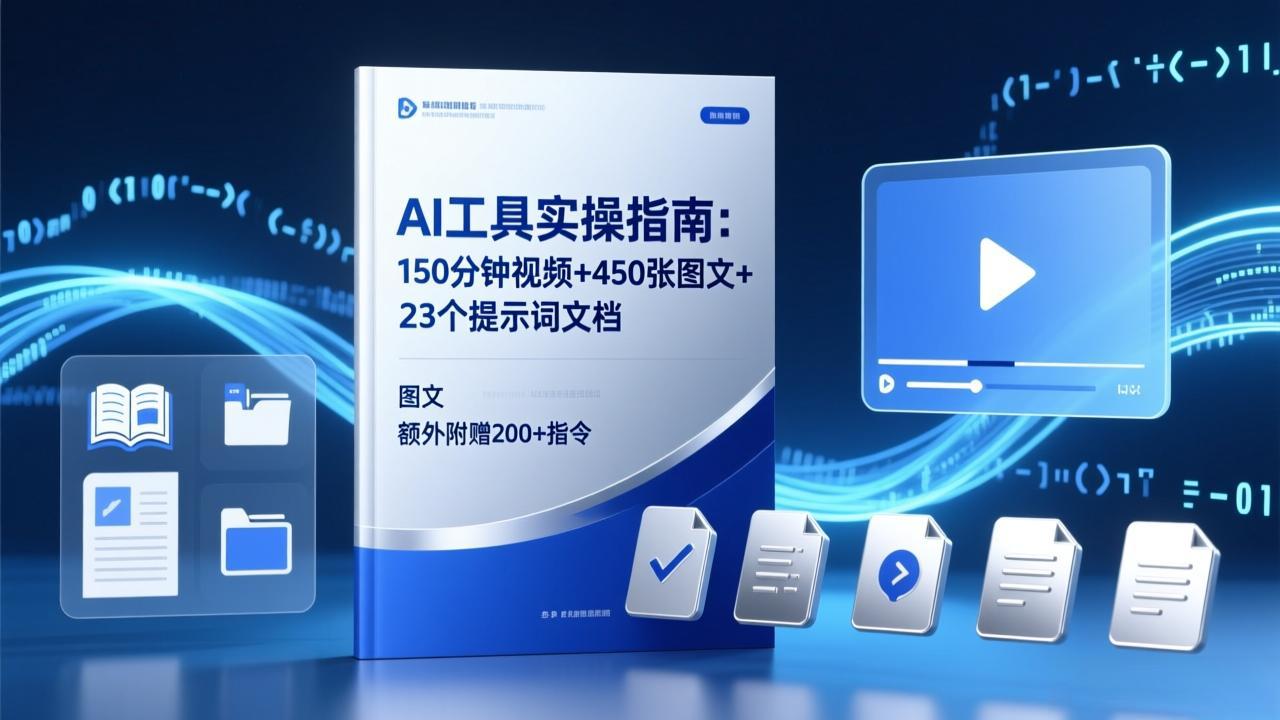 （17504期）AI工具实操指南：150分钟视频+450张图文+23个提示词文档，额外附赠200+指令-我爱项目网