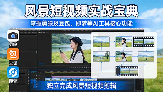 （17704期）风景短视频实战宝典：掌握剪映及豆包、即梦等AI工具的核心功能，独立完成风景短视频剪辑-我爱项目网