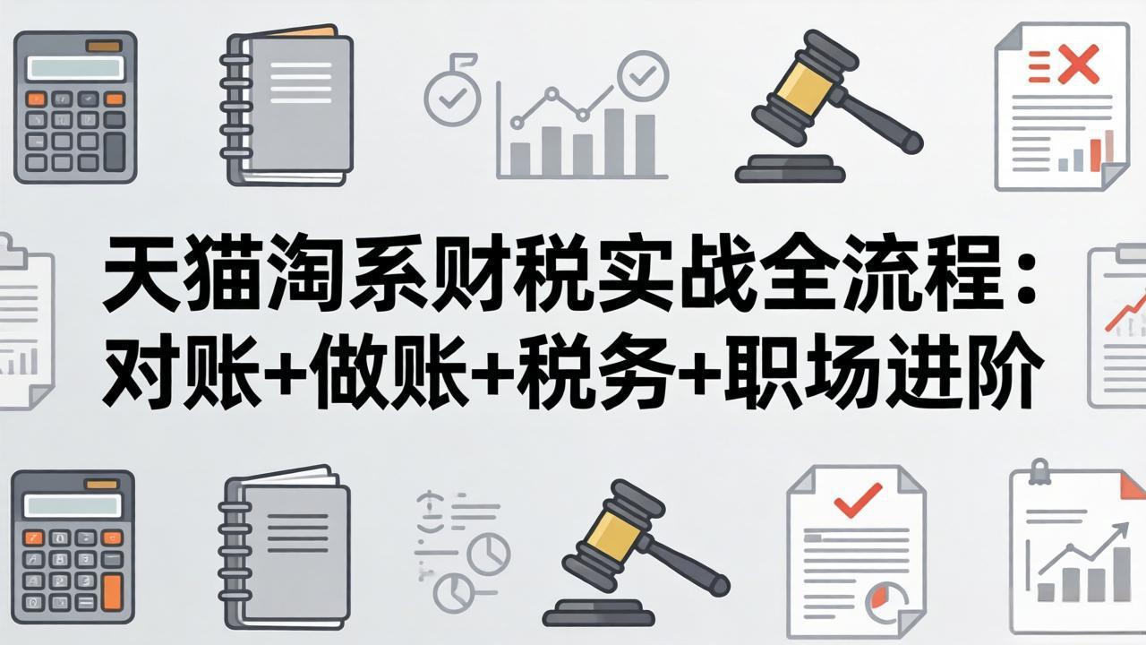 （17676期）天猫淘系财税实战全流程：对账+做账+税务+职场进阶，手把手吃透平台财税每一环-我爱项目网