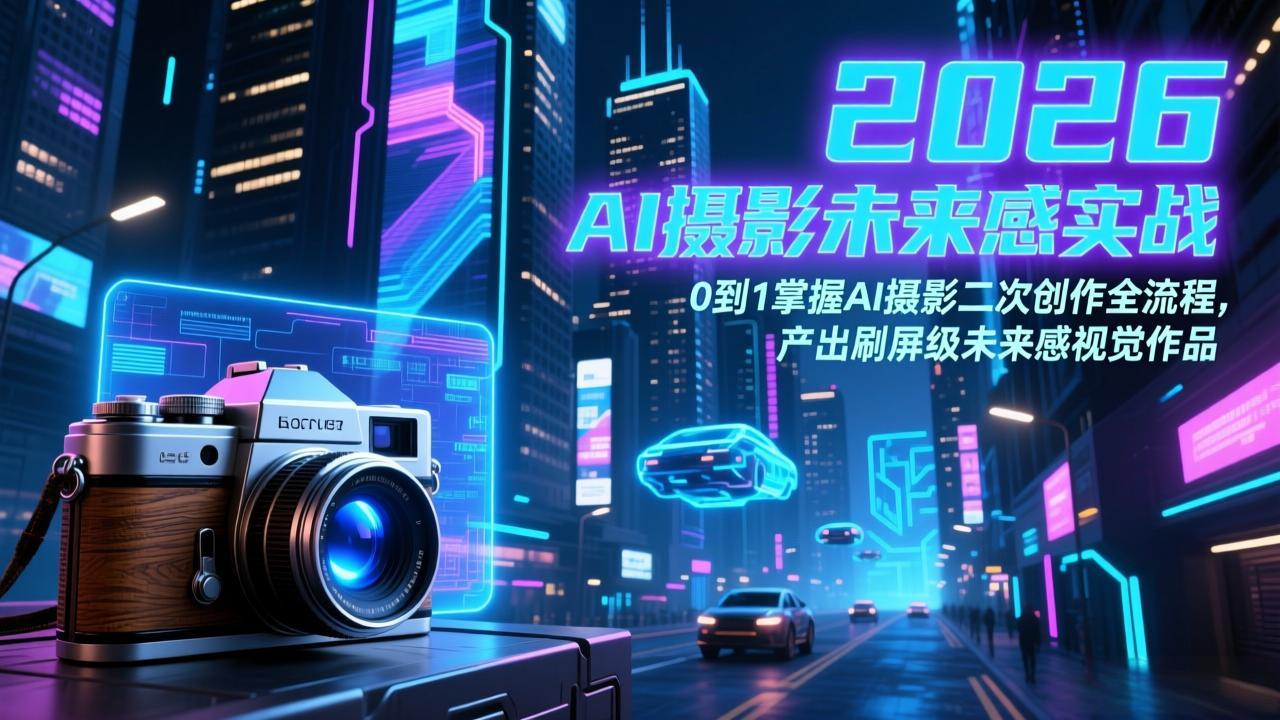 （17584期）2026 AI摄影未来感实战：0到1掌握AI摄影二次创作全流程，产出刷屏级未来感视觉作品-我爱项目网