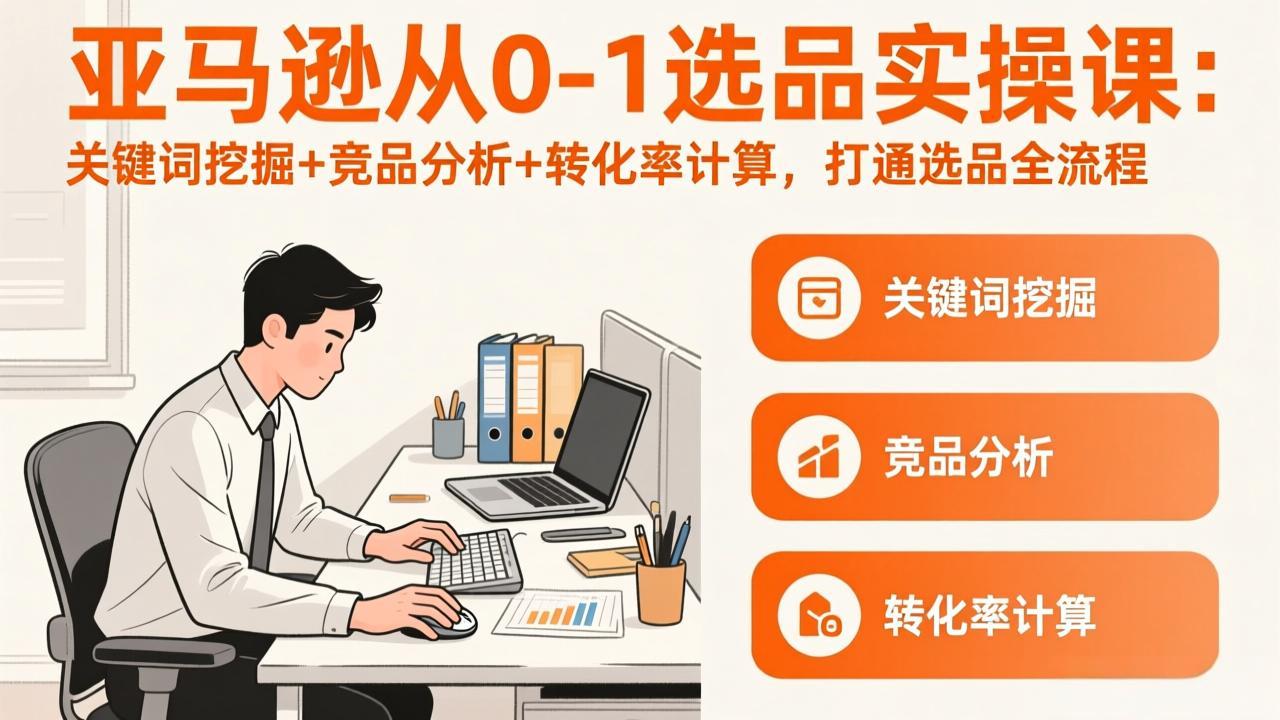 （17567期）亚马逊从0-1选品实操课(更新3月)：关键词挖掘+竞品分析+转化率计算，47节打通选品全流程-我爱项目网