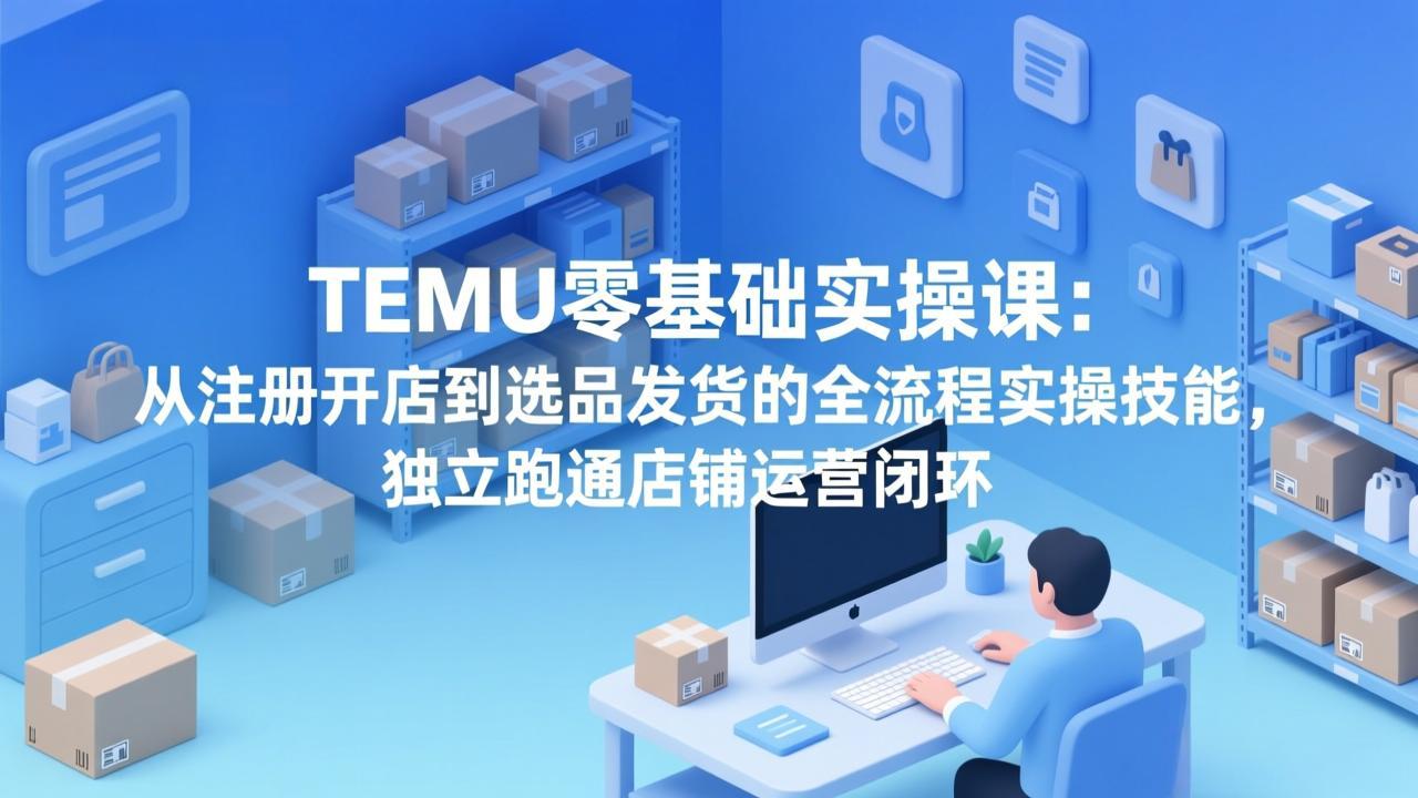 （17568期）TEMU零基础实操课：从注册开店到选品发货的全流程实操技能，独立跑通店铺运营闭环-我爱项目网