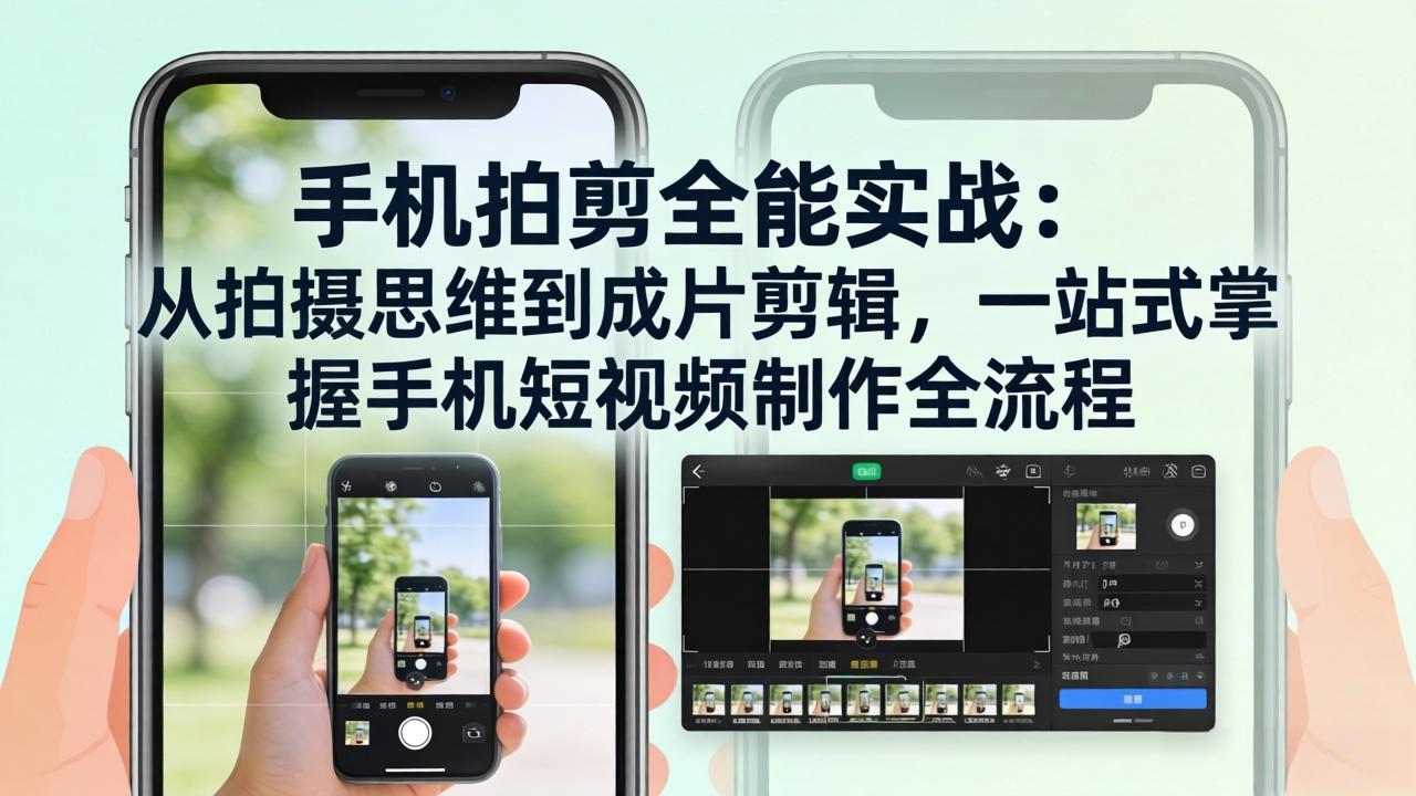 （17713期）手机拍剪全能实战：从拍摄思维到成片剪辑，一站式掌握手机短视频制作全流程-我爱项目网