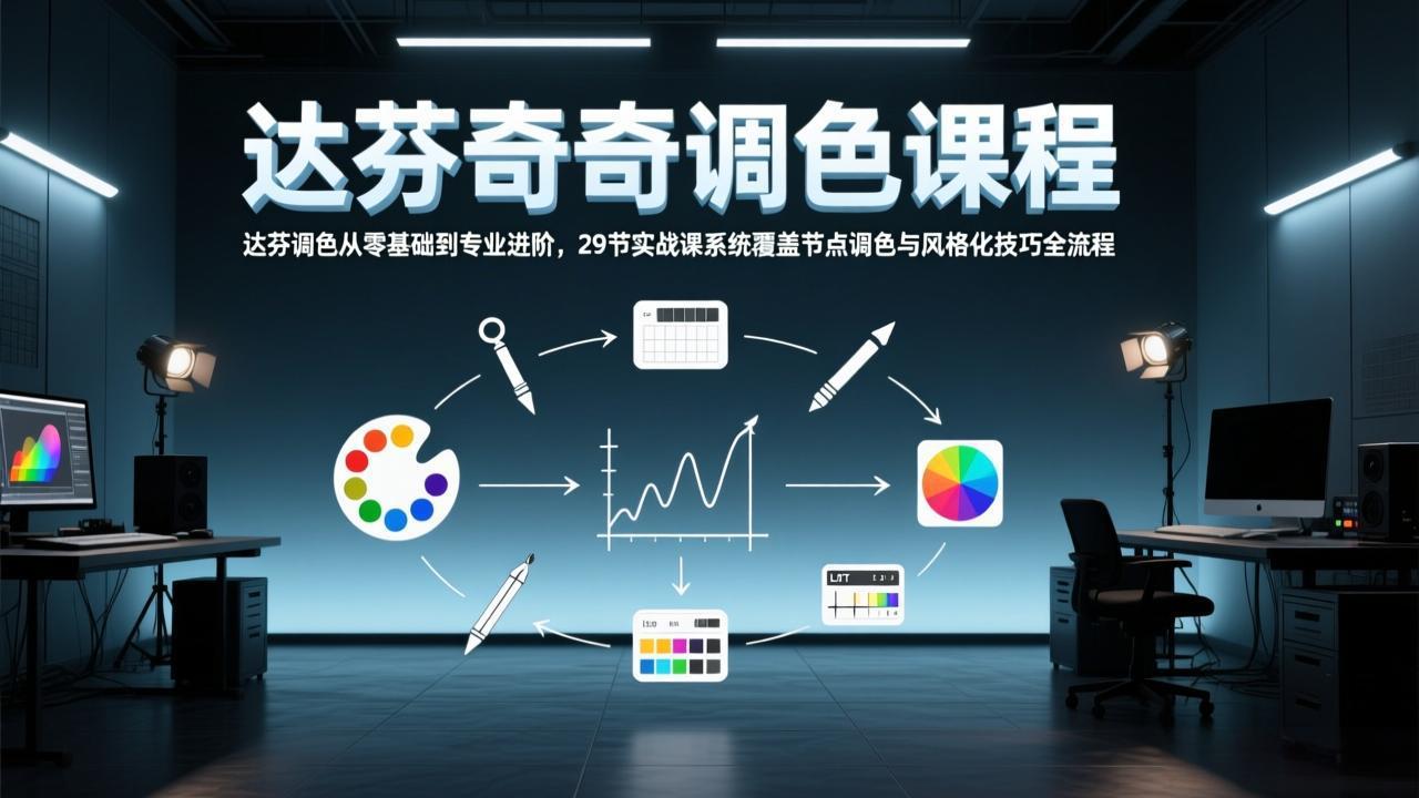 （17484期）达芬奇调色从零基础到专业进阶，29节实战课系统覆盖节点调色与风格化技巧全流程-我爱项目网