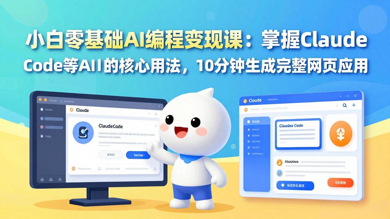 （17562期）小白零基础AI编程变现课：掌握Claude Code等AI工具的核心用法，10分钟生成完整网页应用-我爱项目网