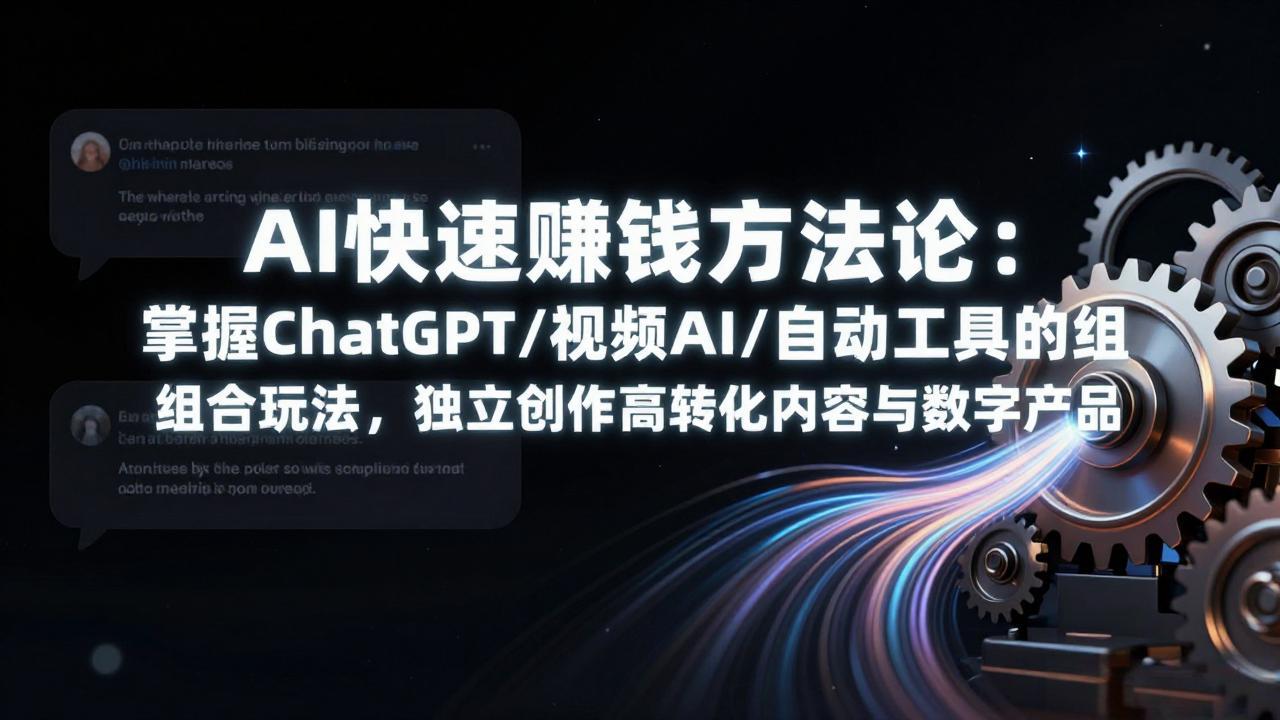 （17560期）AI快速赚钱方法论：掌握ChatGPT/视频AI/自动化工具的组合玩法，独立创作高转化内容与数字产品-我爱项目网