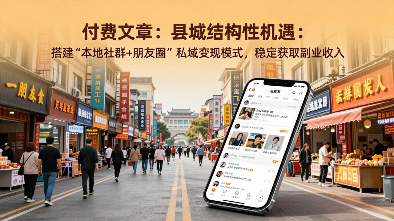 （17518期）付费文章：县城结构性机遇：搭建“本地社群+朋友圈”私域变现模式，稳定获取副业收入-我爱项目网