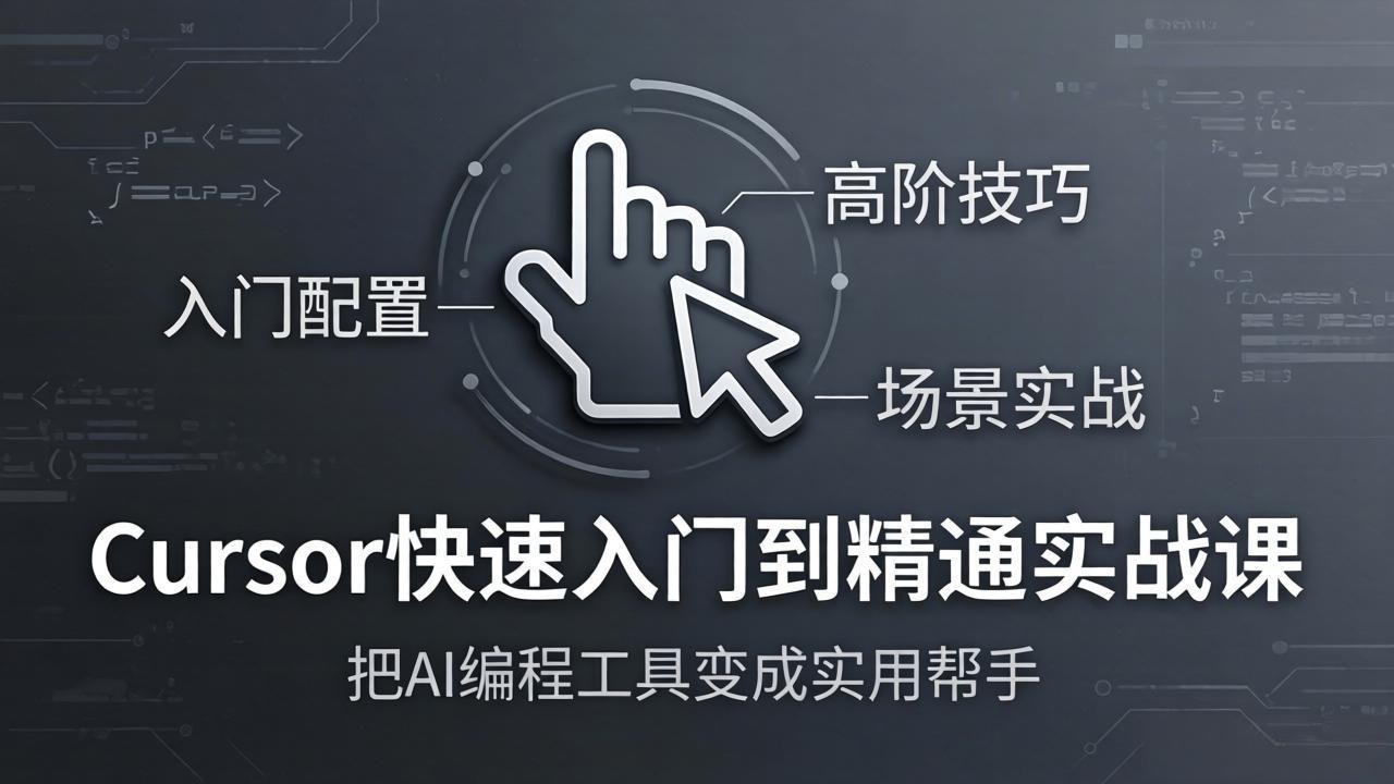（17794期）Cursor快速入门到精通实战课：入门配置+高阶技巧+场景实战，把AI编程工具变成实用帮手-我爱项目网