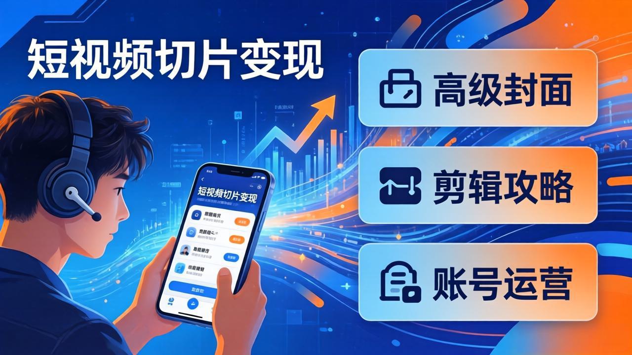 （17758期）短视频切片变现速成班2.0：高级封面+剪辑攻略+账号运营，0基础小白快速入局副业-我爱项目网