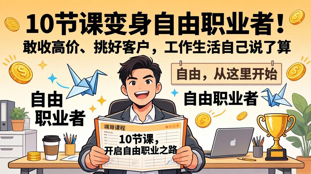 （17663期）10 节课变身自由职业者！敢收高价、挑好客户，工作生活自己说了算-我爱项目网