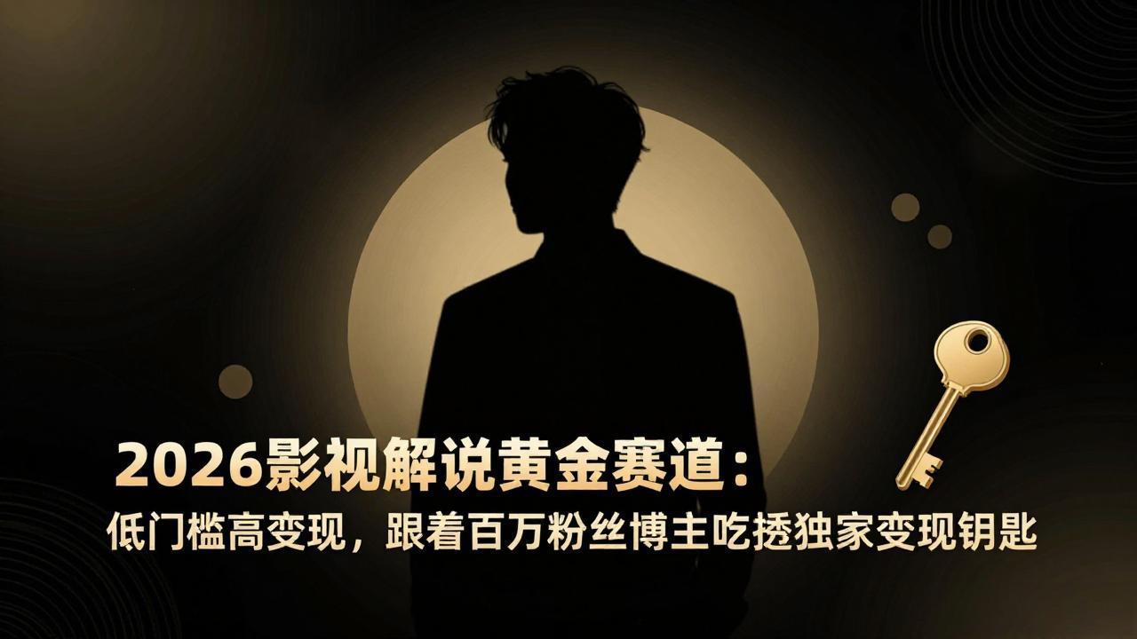 （17721期）2026影视解说黄金赛道：低门槛高变现，跟着百万粉丝博主吃透独家变现钥匙-我爱项目网