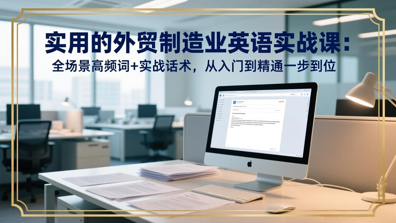 （17532期）实用的外贸制造业英语实战课：全场景高频词+实战话术，从入门到精通一步到位-我爱项目网