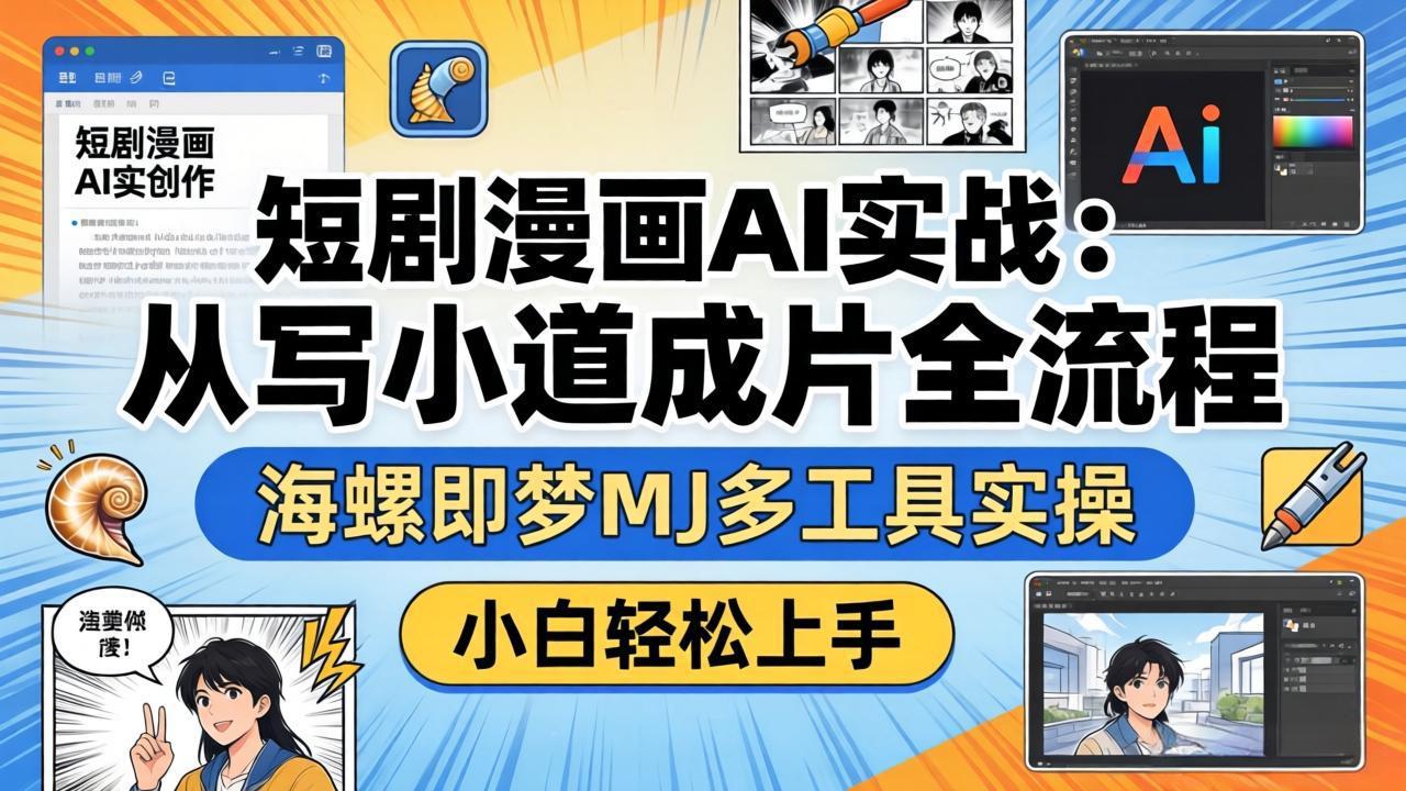（17945期）短剧漫画AI实战：从写小说到成片全流程，海螺即梦MJ多工具实操，小白轻松上手-我爱项目网