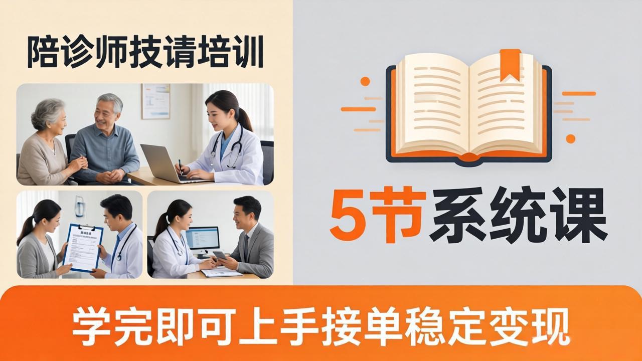 (18116期)想做陪诊师不知从何下手?5节系统课教你掌握核心技能,学完即可上手接单稳定变现-我爱项目网