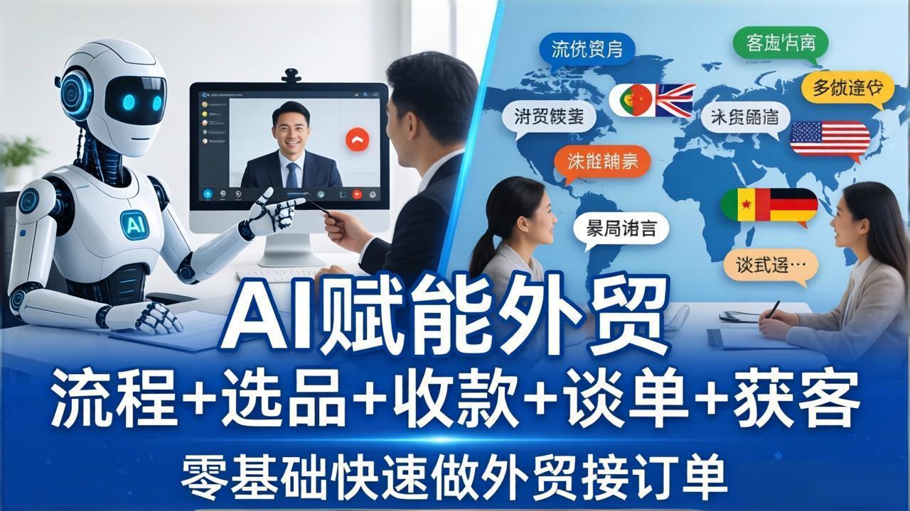 (17930期)外贸+AI实战课:流程+选品+收款+谈单+获客,零基础快速做外贸接订单-我爱项目网
