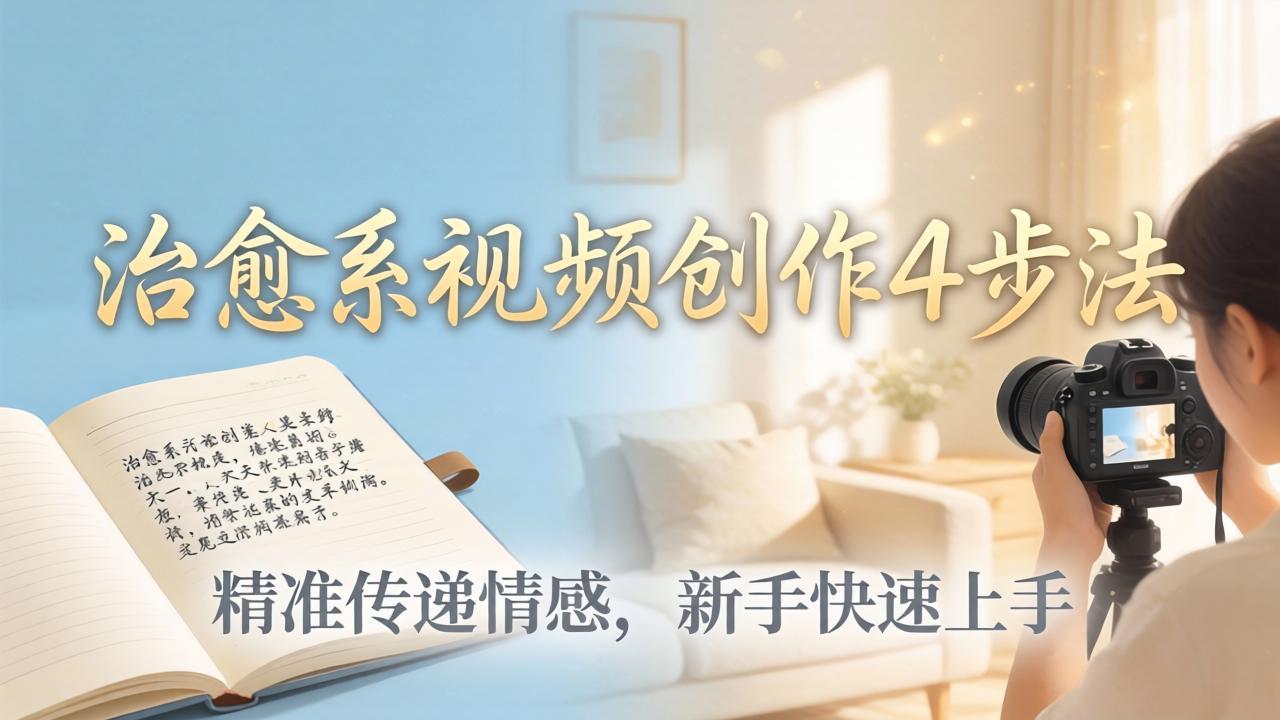（18165期）治愈系视频创作4步法：从文案打磨到画面呈现，精准传递情感，新手快速上手出优质内容-我爱项目网
