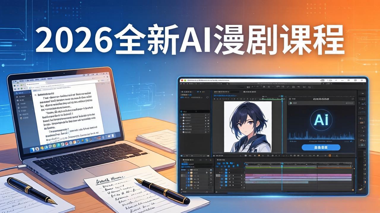 （17893期）2026全新AI漫剧课程：覆盖创作全链路，教你写作分镜剪辑配音一站式打造漫剧作品-我爱项目网