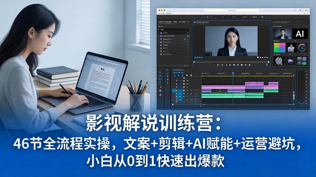 （18053期）影视解说特训营：46节全流程实操，文案+剪辑+AI赋能+运营避坑，小白从0到1快速出爆款-我爱项目网