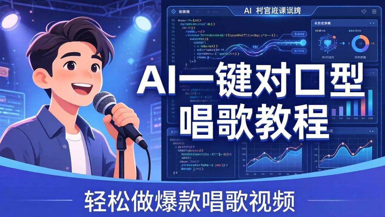 （18118期） AI一键对口型唱歌教程：零基础也能学，素材准备+模型训练+音色转换，轻松做爆款唱歌视频-我爱项目网