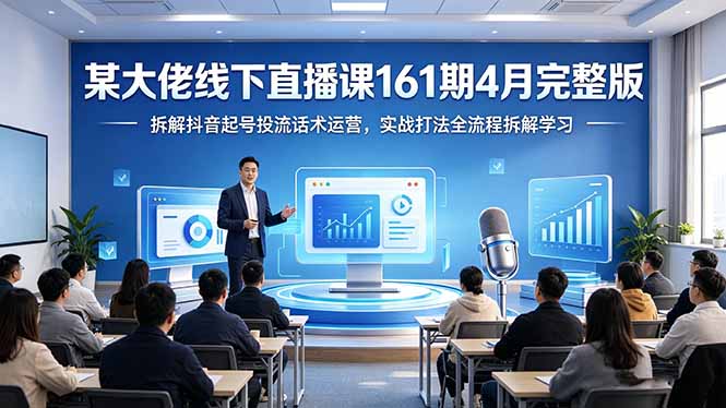 （18209期）某大佬线下直播课161期4月完整版，拆解抖音起号投流话术运营，实战打法全流程拆解学习-我爱项目网