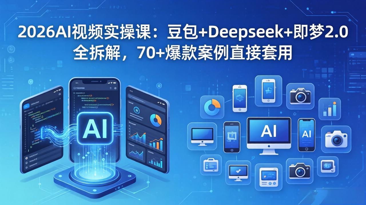 （18263期）2026AI视频实操课：豆包+Deepseek+即梦2.0全拆解，70+爆款案例直接套用-我爱项目网