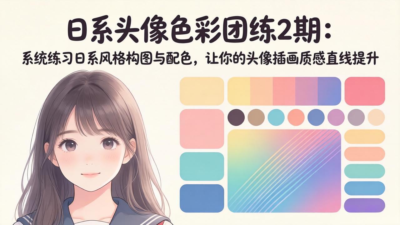 （18034期）日系头像色彩团练2期：系统练习日系风格构图与配色，让你的头像插画质感直线提升-我爱项目网