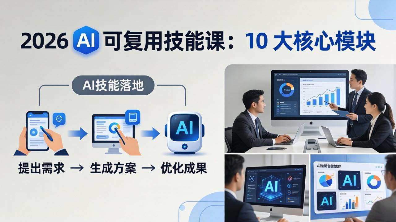 （17894期）2026AI可复用技能-4月新课：10大核心模块，手把手教你把AI用进工作、产出成果-我爱项目网