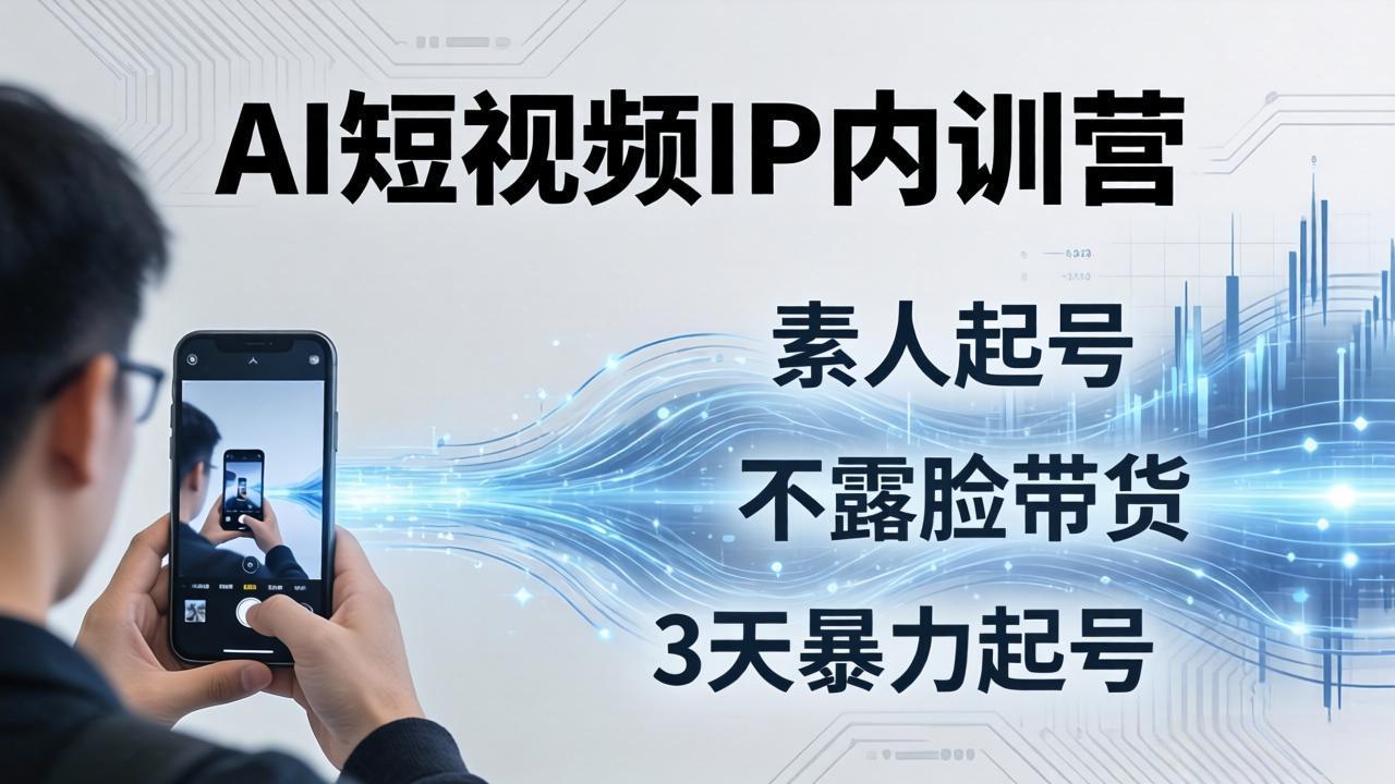 （17852期）2026AI短视频IP内训营：从素人起号到不露脸带货，3天暴力起号全流程拆解-我爱项目网