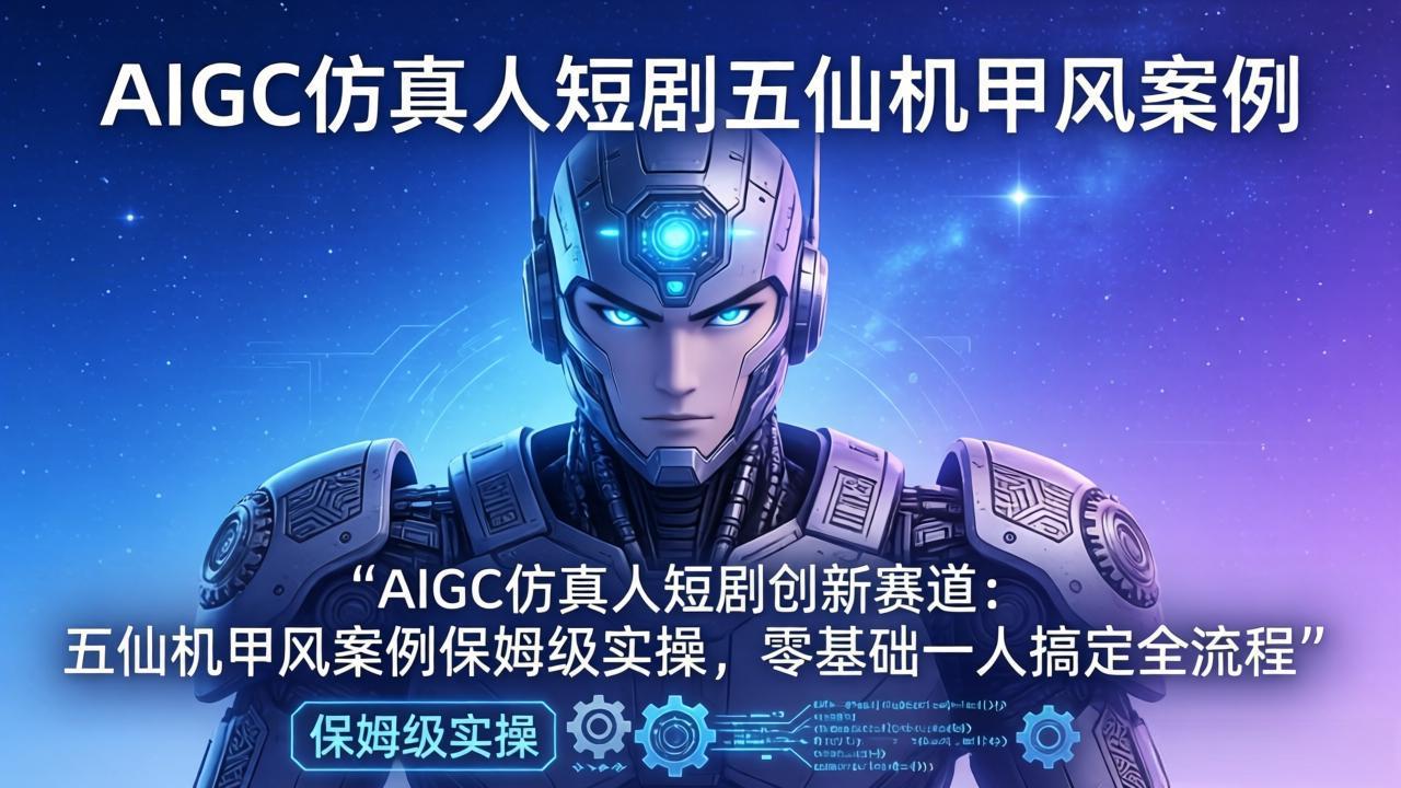 （17961期）AIGC仿真人短剧创新赛道：五仙机甲风案例保姆级实操，零基础一人搞定全流程-我爱项目网