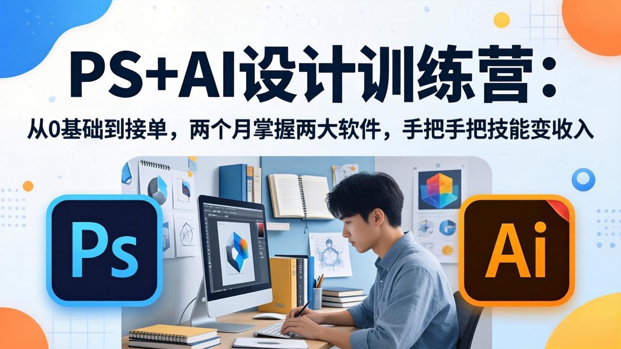 （17885期）PS+AI设计训练营：从0基础到接单，两个月掌握两大软件，手把手把技能变收入-我爱项目网
