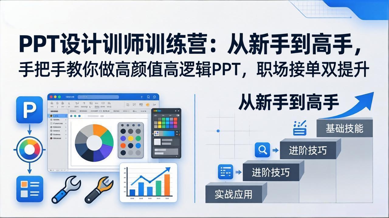 （17886期）PPT设计训师训练营：从新手到高手，手把手教你做高颜值高逻辑PPT，职场接单双提升-我爱项目网