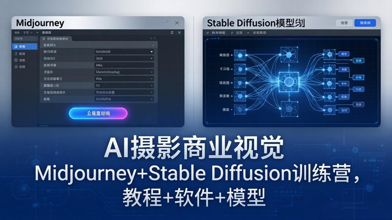 （18271期）AI摄影商业视觉Midjourney+Stable Diffusion训练营，教程+软件+模型-我爱项目网