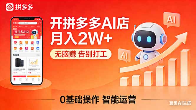 （17947期）开一家拼多多AI店，月入2W+，无脑赚，告别打工，附SOP手册-我爱项目网