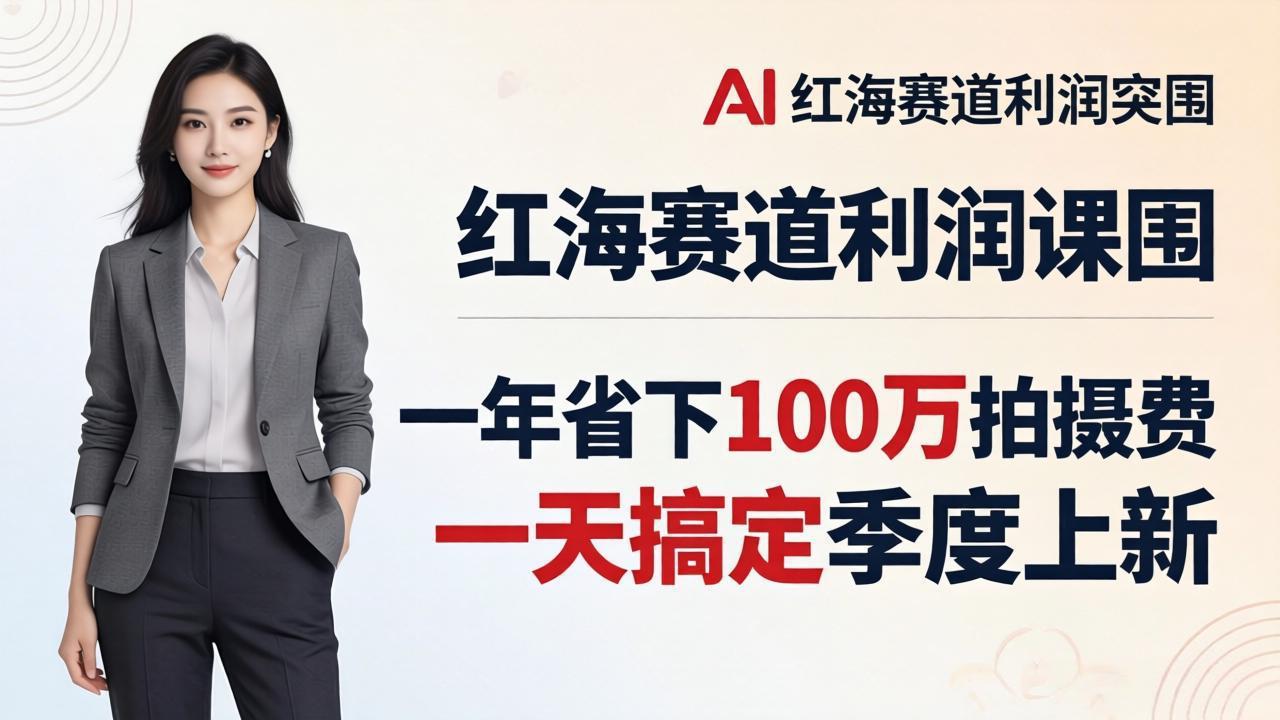 （17884期）服装老板AI模特图课：一年省下100万拍摄费，一天搞定季度上新，红海赛道利润突围-我爱项目网