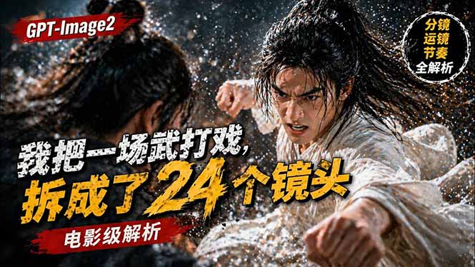 （18212期）用GPT-Image2，把一段武打对决拆成24个连续镜头，从人物建立、动作衔接、运镜节奏，到情绪爆发-我爱项目网