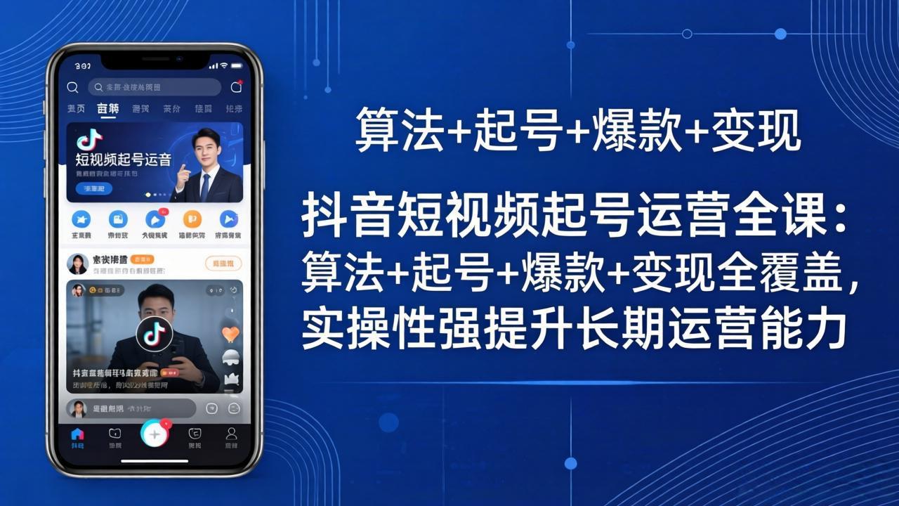 （18071期）抖音短视频起号运营全课：算法+起号+爆款+变现全覆盖，实操性强提升长期运营能力-我爱项目网