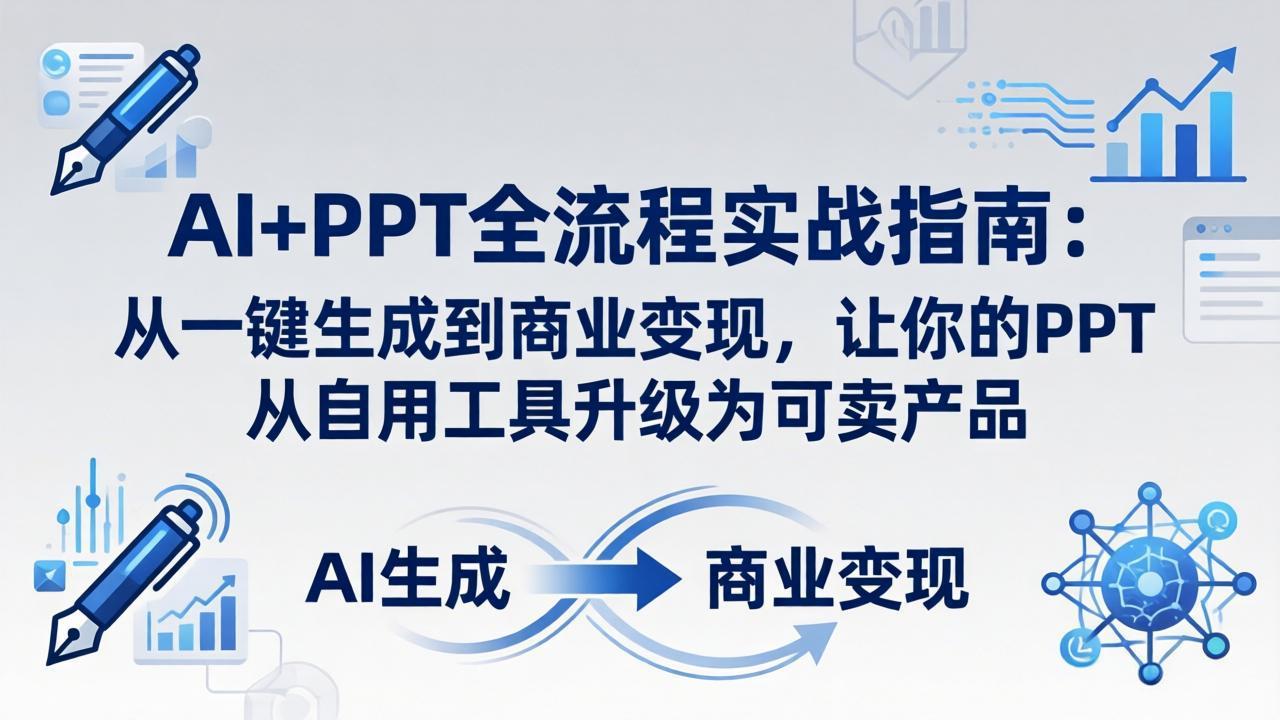 （18142期）AI+PPT全流程实战指南-更新4月21：从一键生成到商业变现，让你的PPT从自用工具升级为可卖产品-我爱项目网