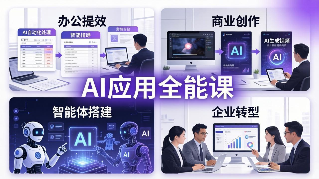 （18042期）AIGC 应用师全能课-更新：办公提效、商业创作、智能体搭建、企业转型，一站式学会AI应用-我爱项目网