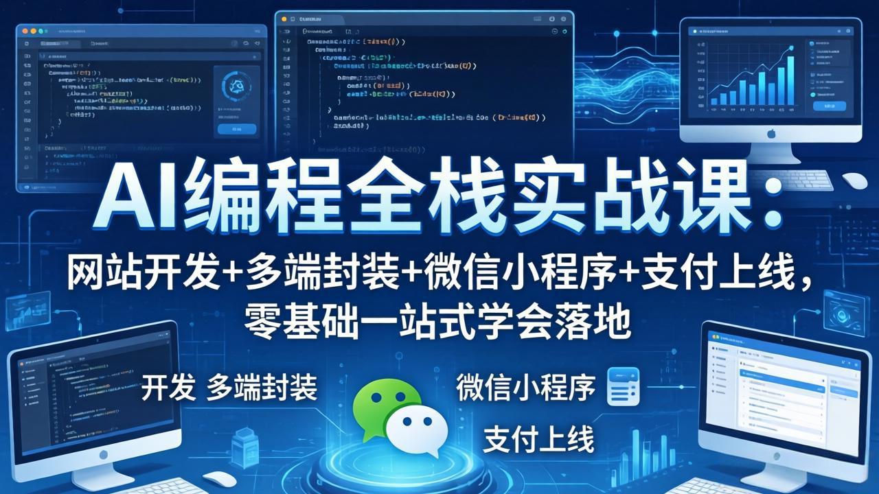 （18049期）AI编程全栈实战课：网站开发+多端封装+微信小程序+支付上线，零基础一站式学会落地-我爱项目网